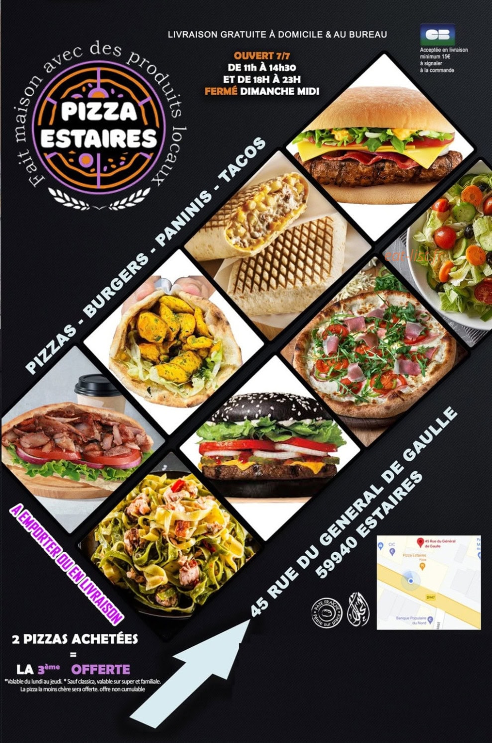Pizza Estaires — carte page 1