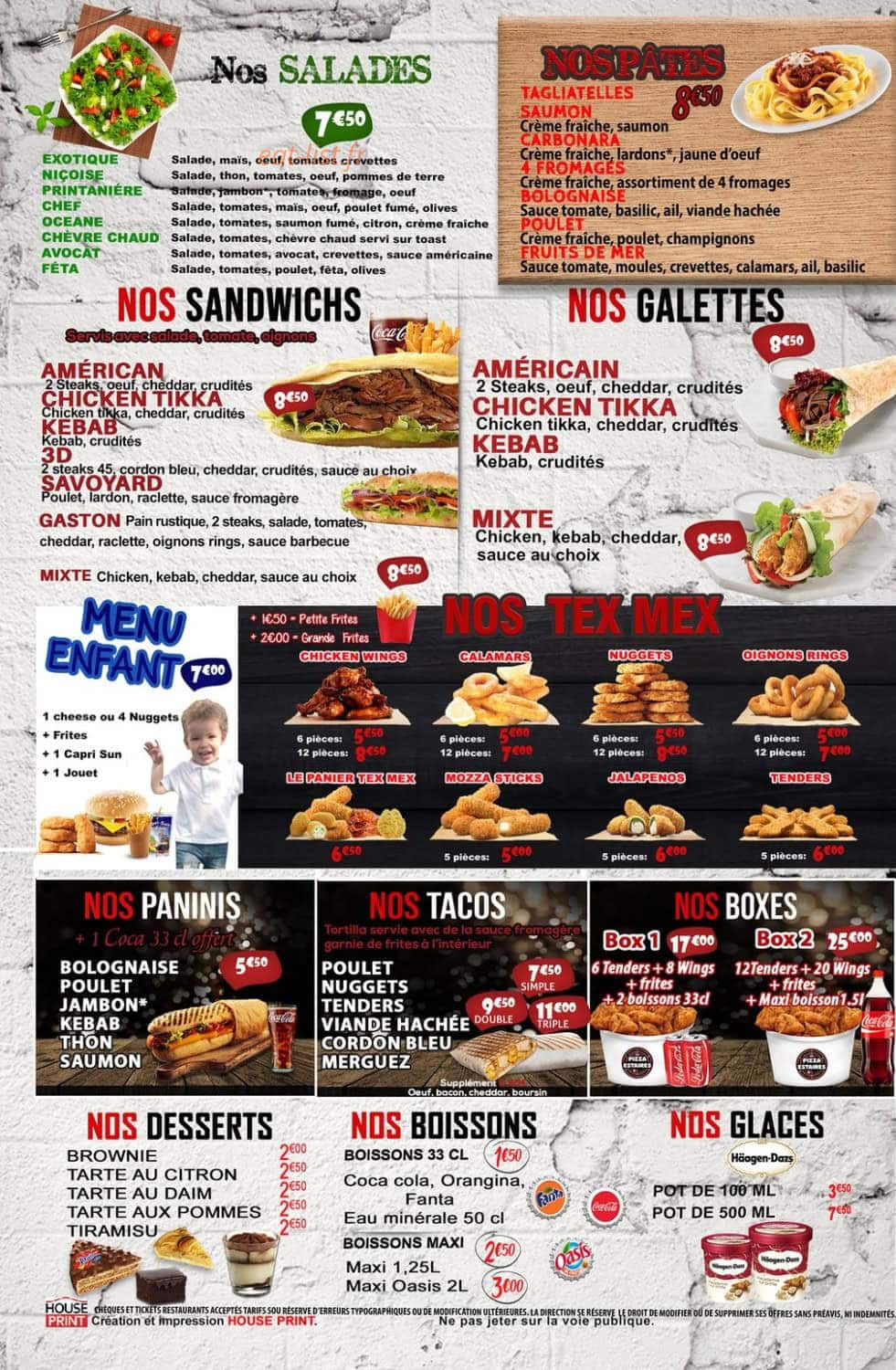 Pizza Estaires — carte page 4