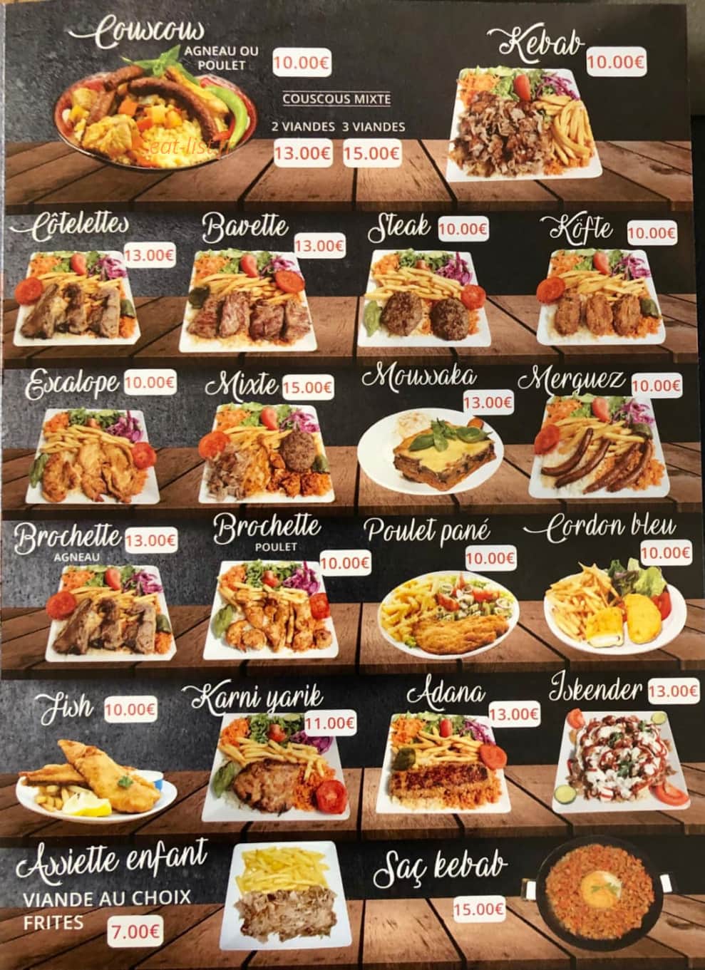 Steakhouse Istanbul — carte page 2