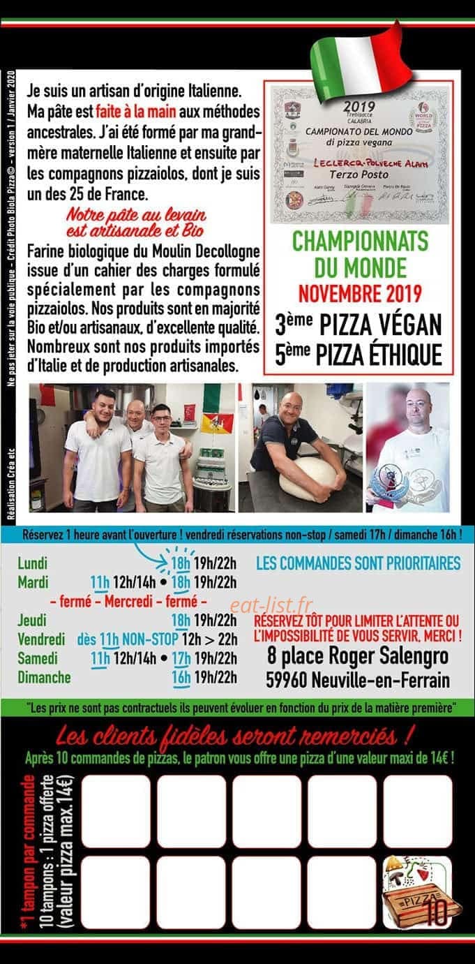 Biola Pizza — carte page 6