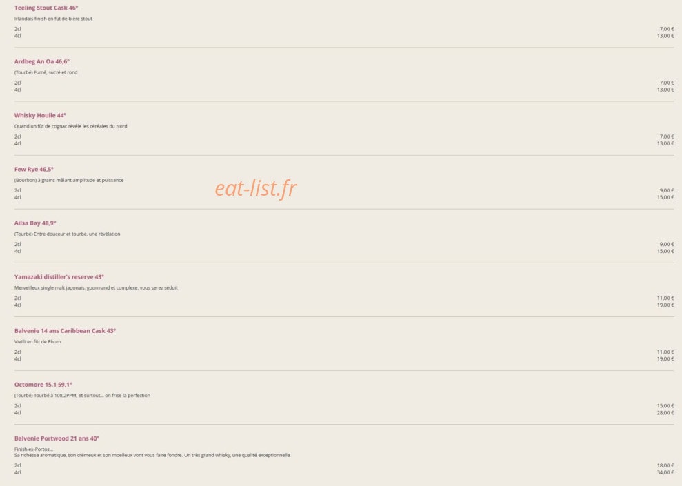 Chez Madeleine — carte page 20