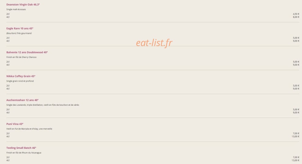 Chez Madeleine — carte page 19