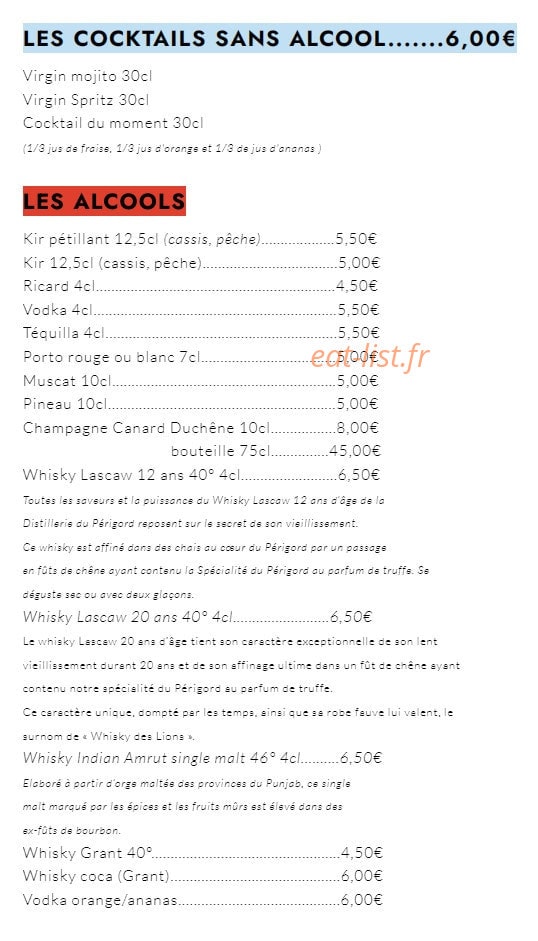 Chez Nico — carte page 2