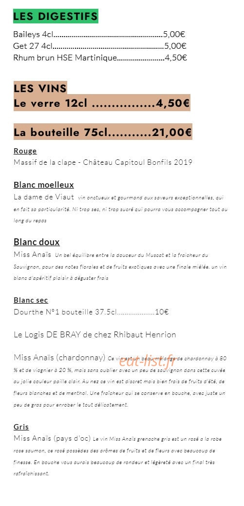 Chez Nico — carte page 3