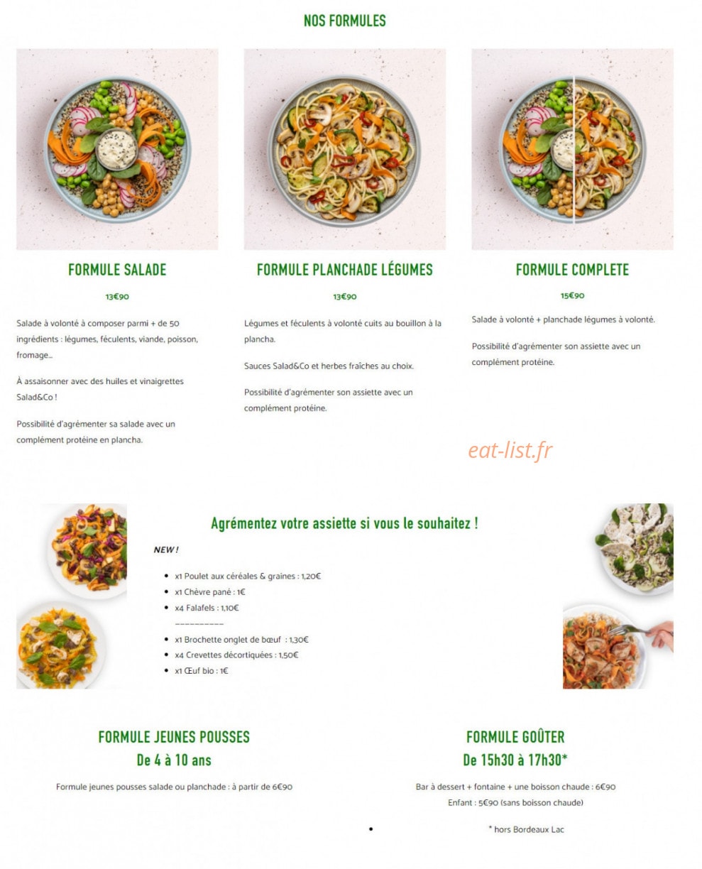 Salad&Co — carte page 1