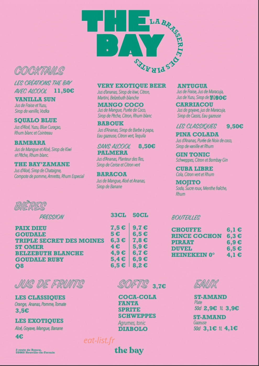 The Bay — carte page 2