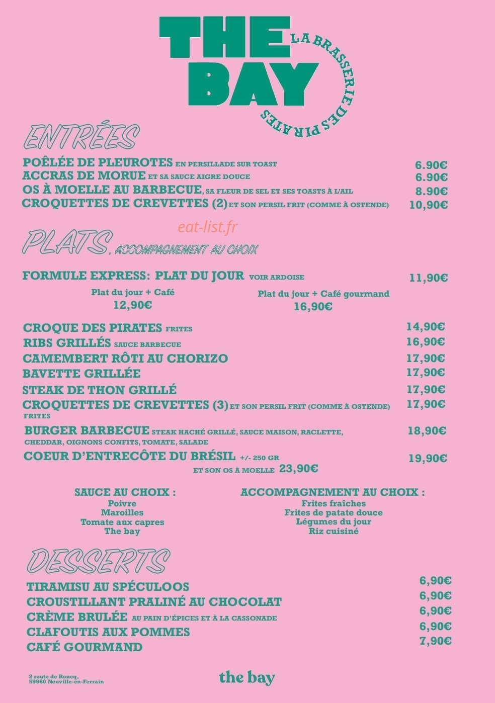 The Bay — carte page 1