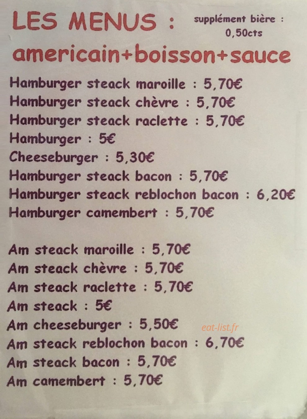 Friterie Chez Seb — carte page 3