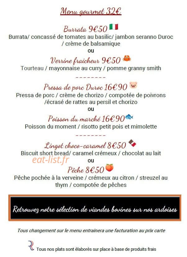 Le repaire gourmand — carte page 2
