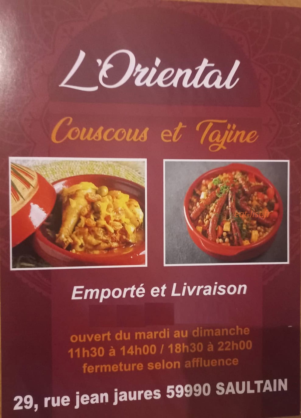 L'Oriental — carte page 1
