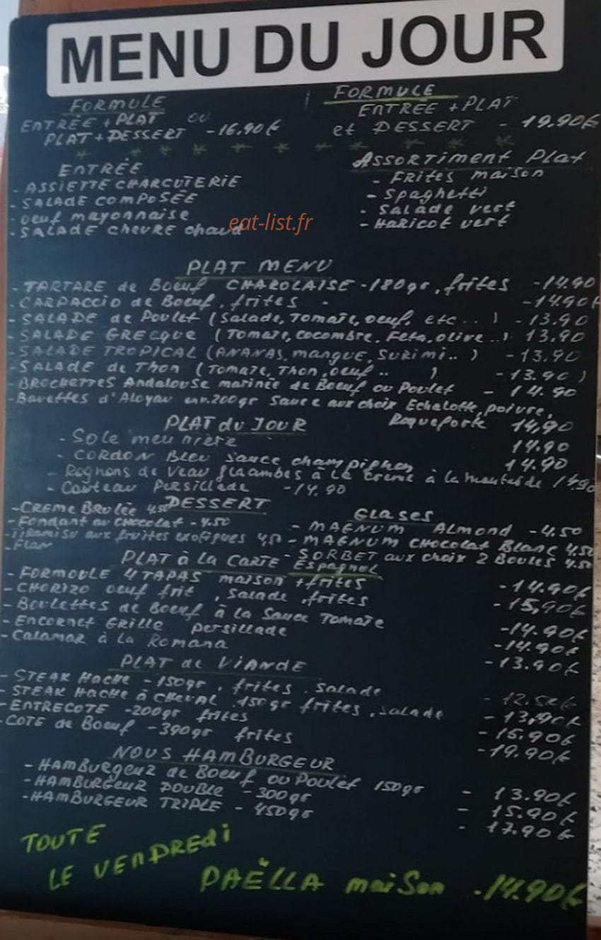 Auto Bar a Tapas — carte page 1