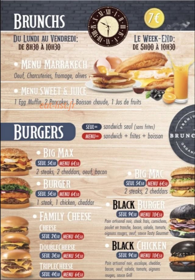 Brunch Food — carte page 1