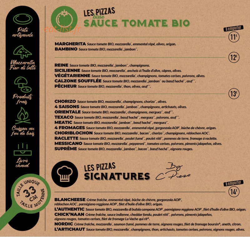 C Pizza — carte page 2