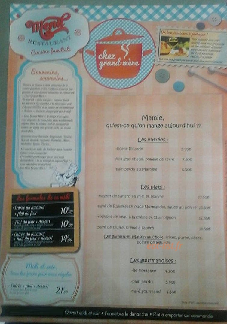 Chez Grand Mère — carte page 1