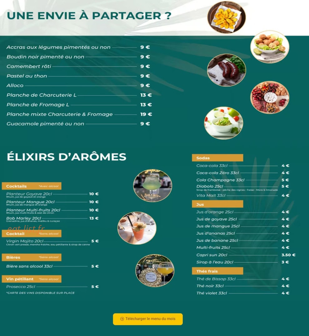 Chez Mamoune — carte page 1