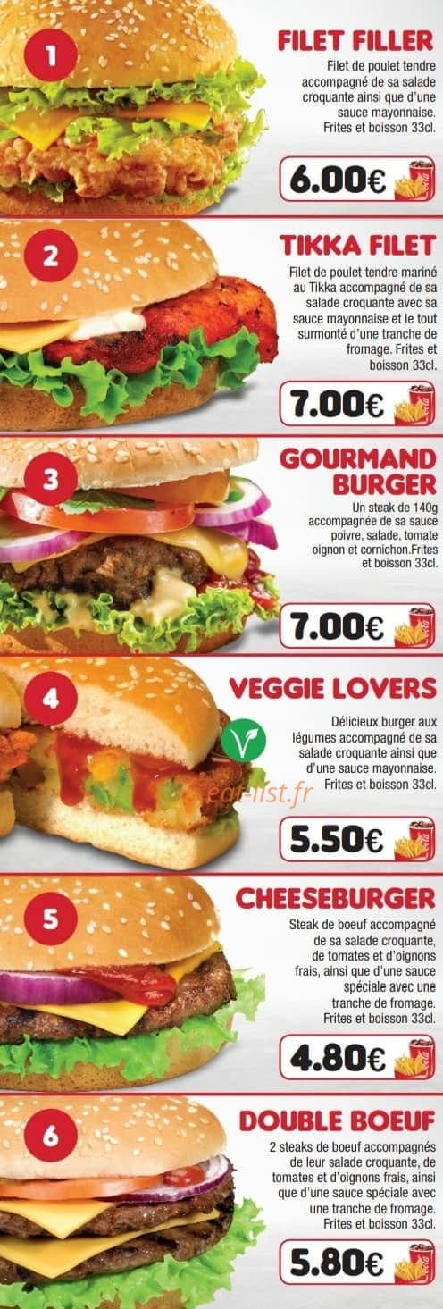 Chicken Spot — carte page 1
