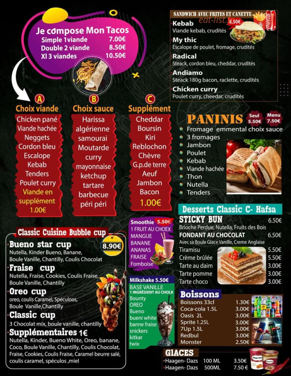 Classic Cuisine — carte page 4