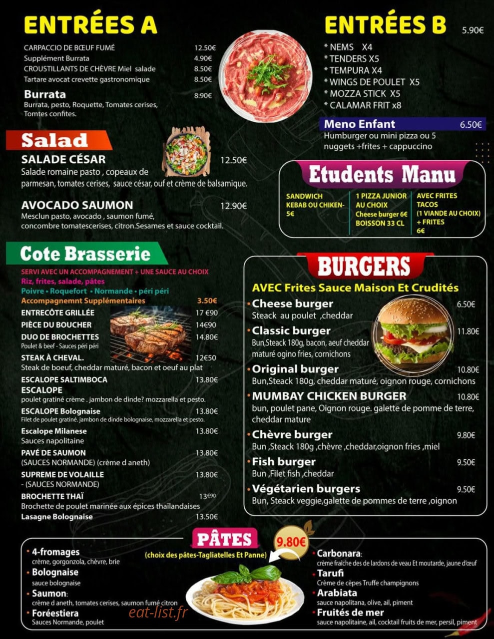 Classic Cuisine — carte page 2