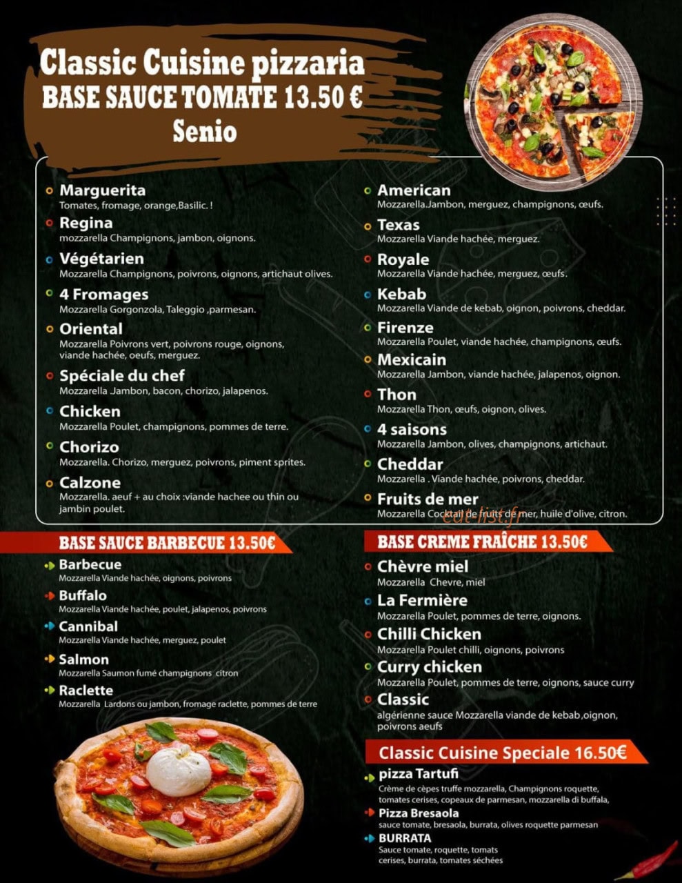 Classic Cuisine — carte page 3