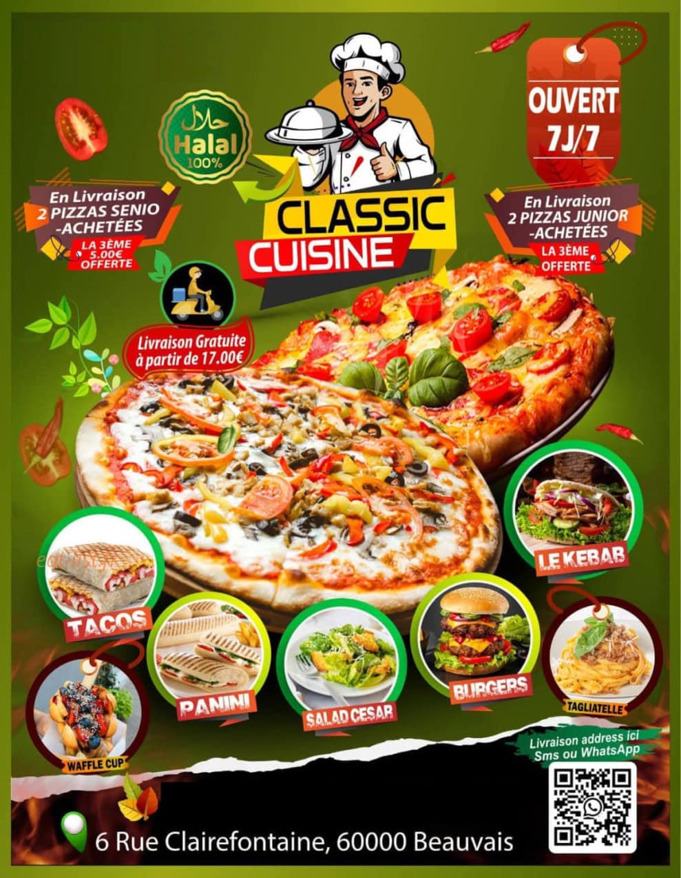 Classic Cuisine — carte page 1