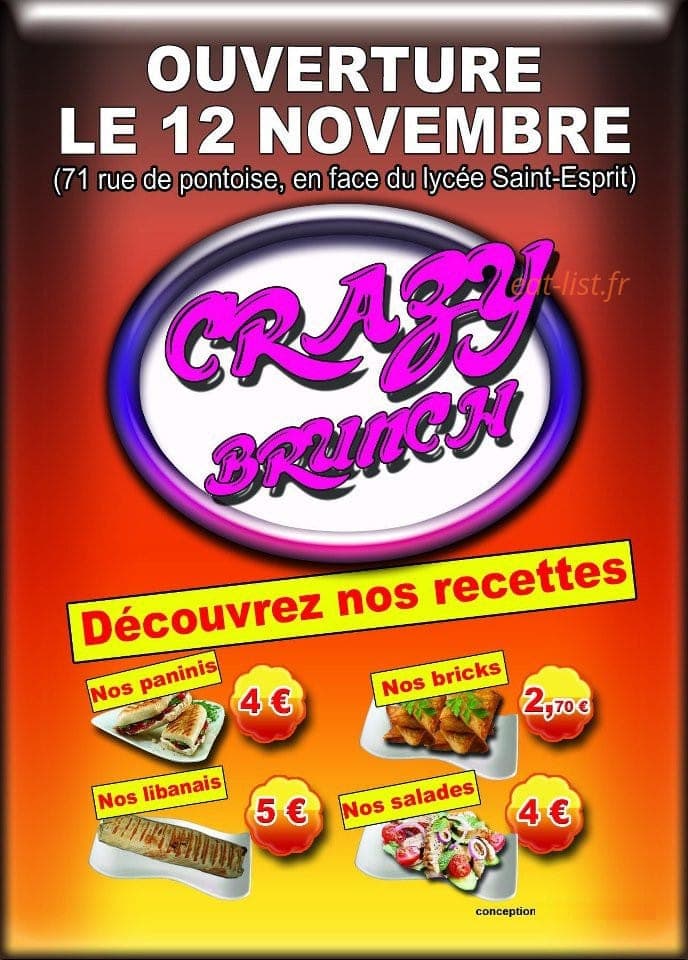 Crazy Brunch — carte page 1