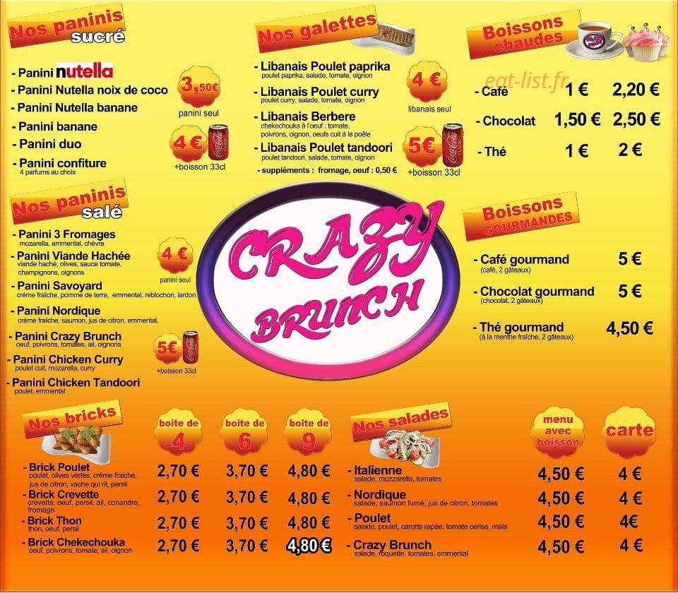 Crazy Brunch — carte page 4