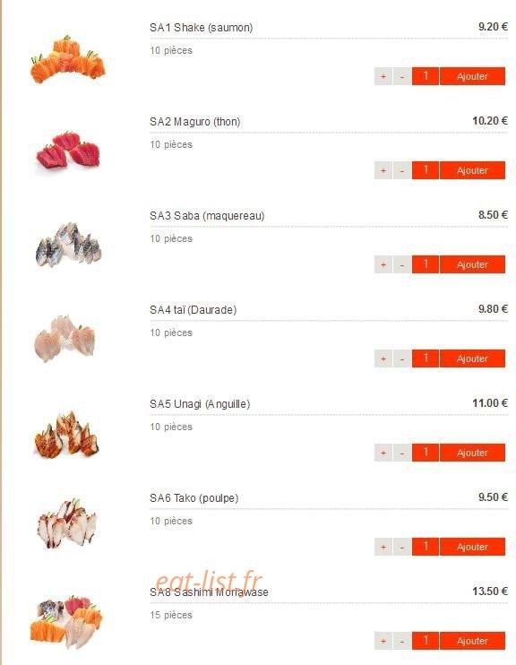Itto Sushi — carte page 8