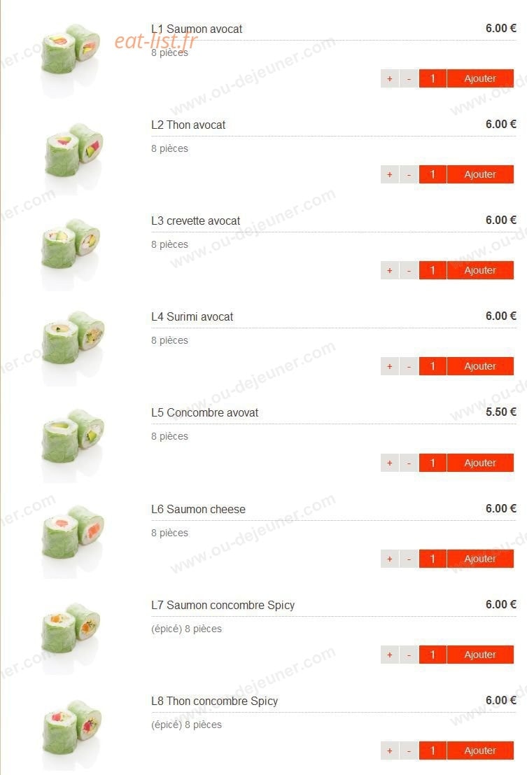Itto Sushi — carte page 10