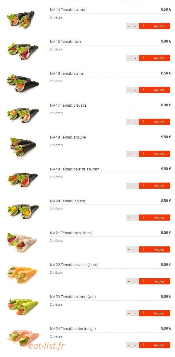 Itto Sushi — carte page 16