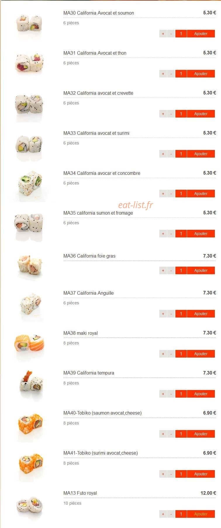 Itto Sushi — carte page 12
