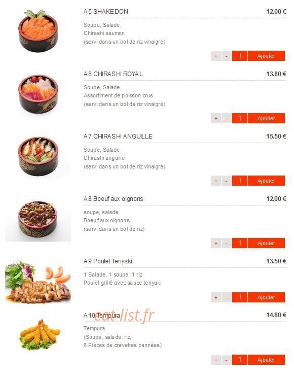 Itto Sushi — carte page 3