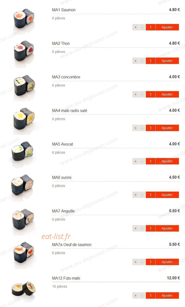 Itto Sushi — carte page 13