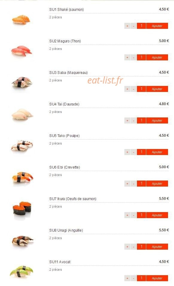 Itto Sushi — carte page 9