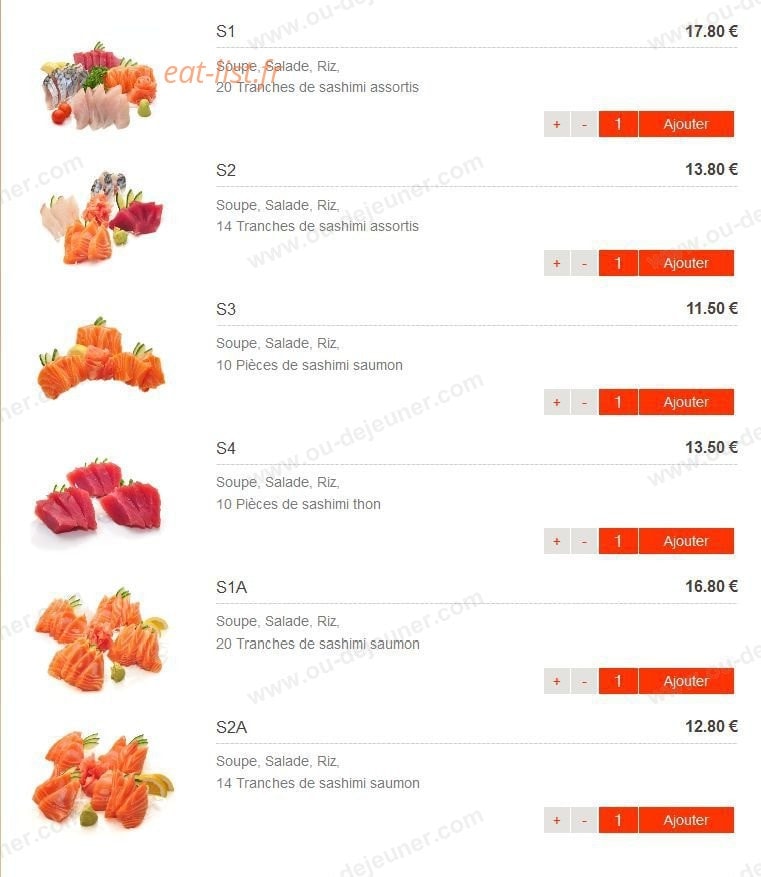 Itto Sushi — carte page 1
