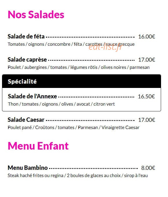L'Annexe de Chez Ludo — carte page 2