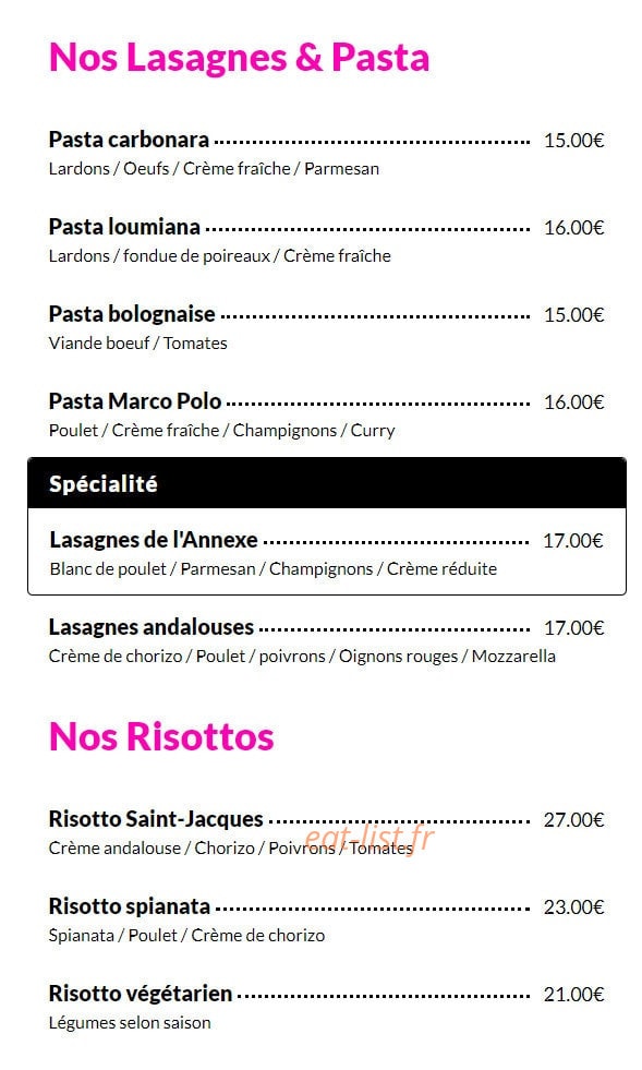 L'Annexe de Chez Ludo — carte page 5
