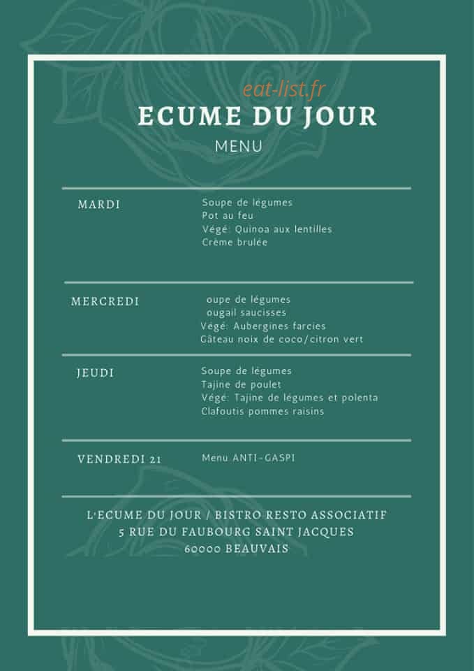 L'écume du Jour — carte page 1