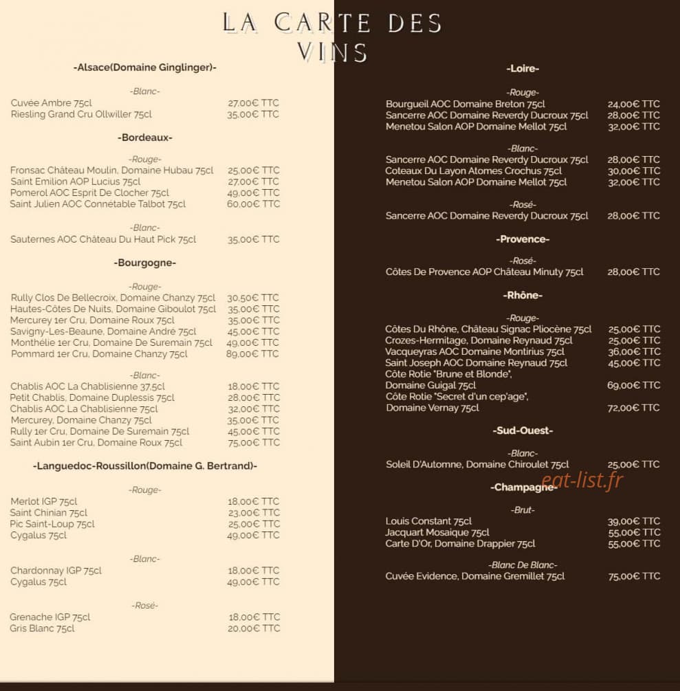 L'entracte Gourmande — carte page 6
