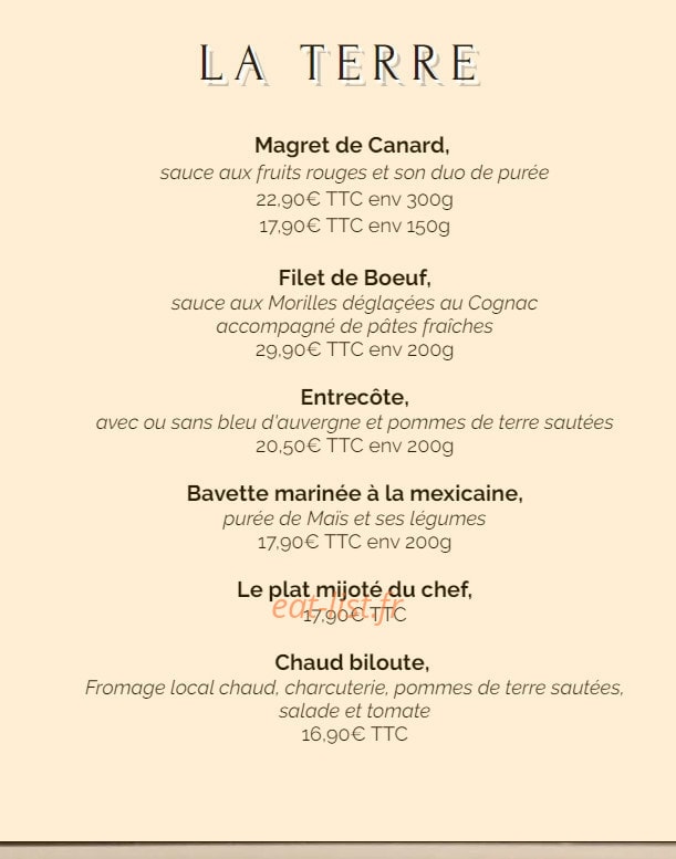 L'entracte Gourmande — carte page 3