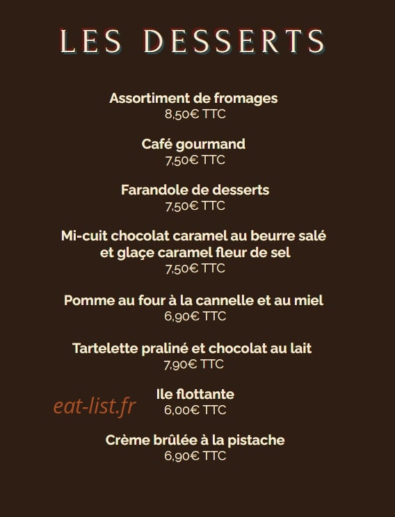 L'entracte Gourmande — carte page 4