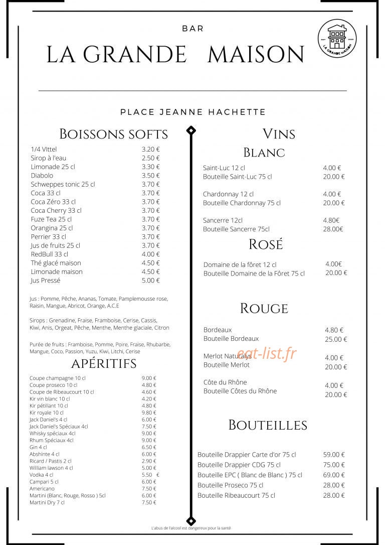La Grande Maison — carte page 3
