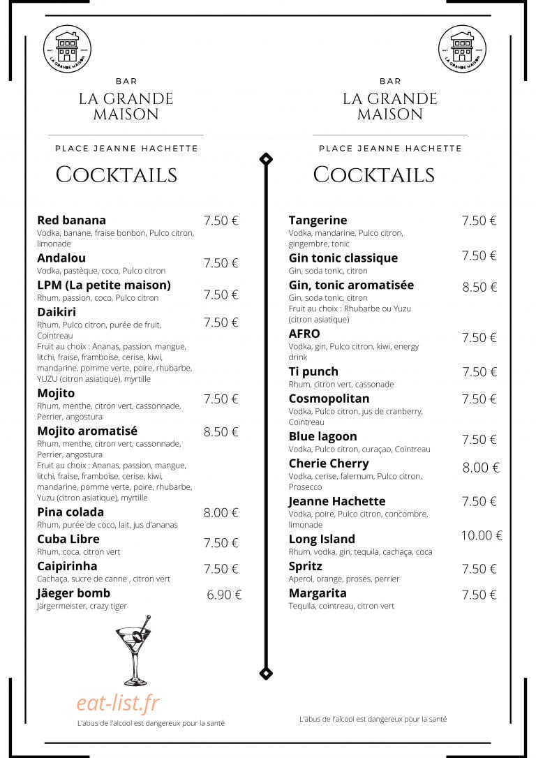 La Grande Maison — carte page 5