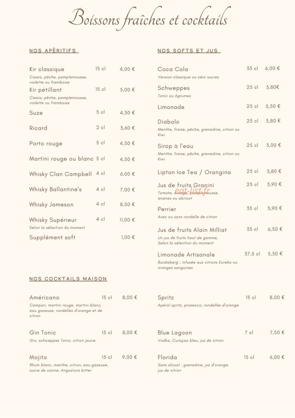 La Table du 13 — carte page 4