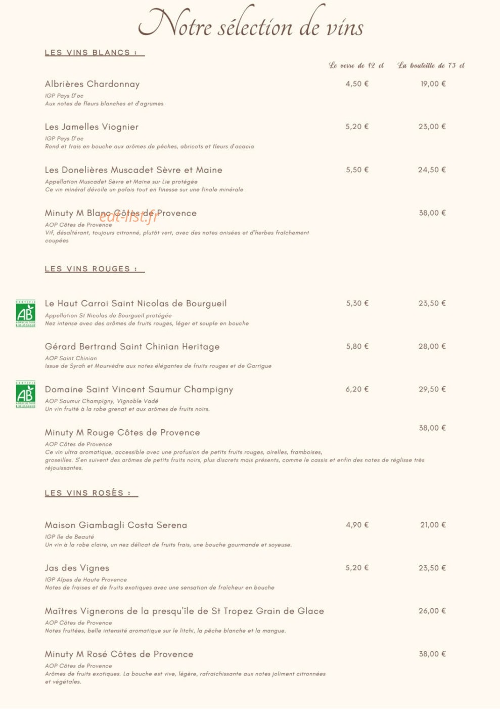 La Table du 13 — carte page 6