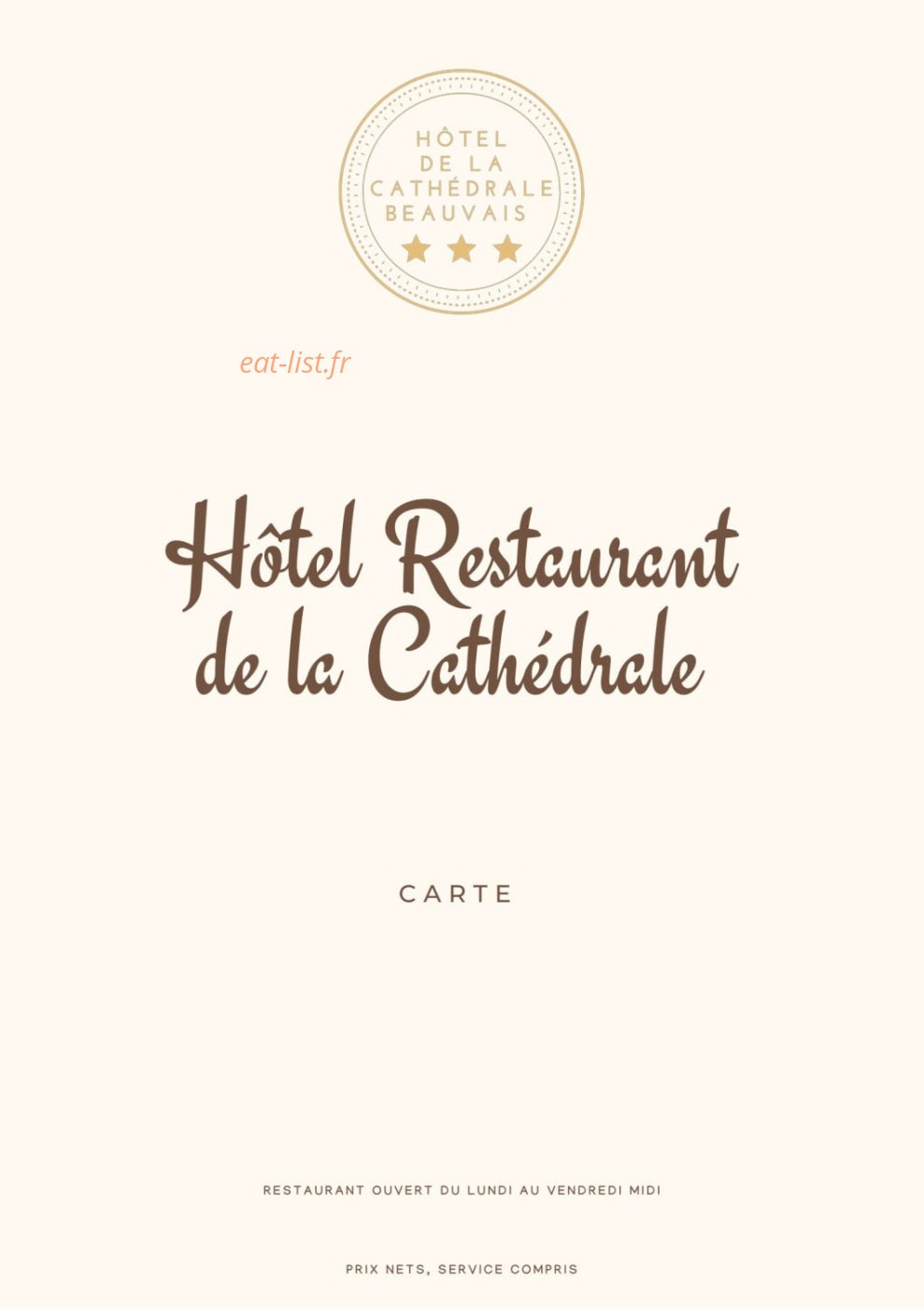 La Table du 13 — carte page 1