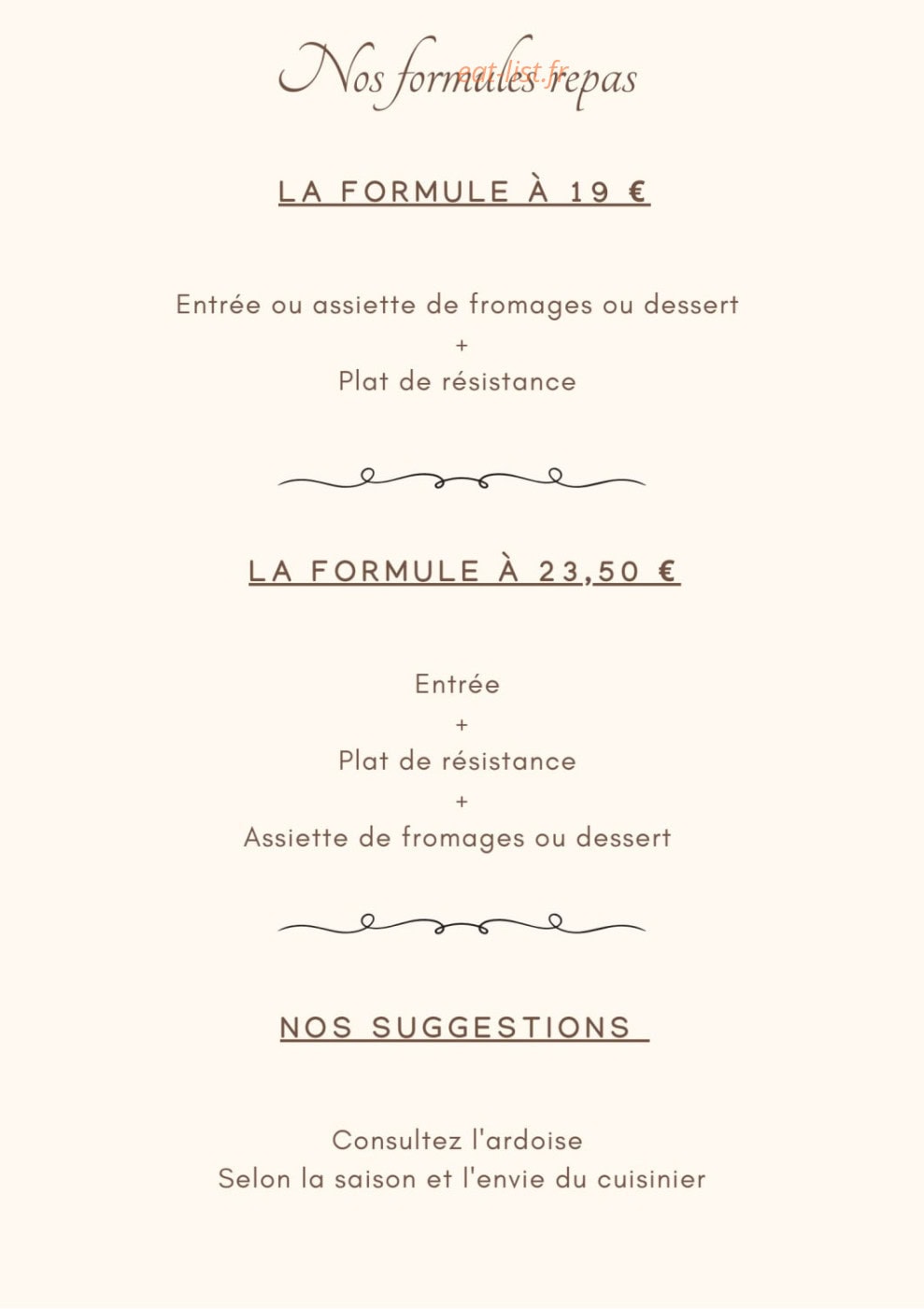 La Table du 13 — carte page 2