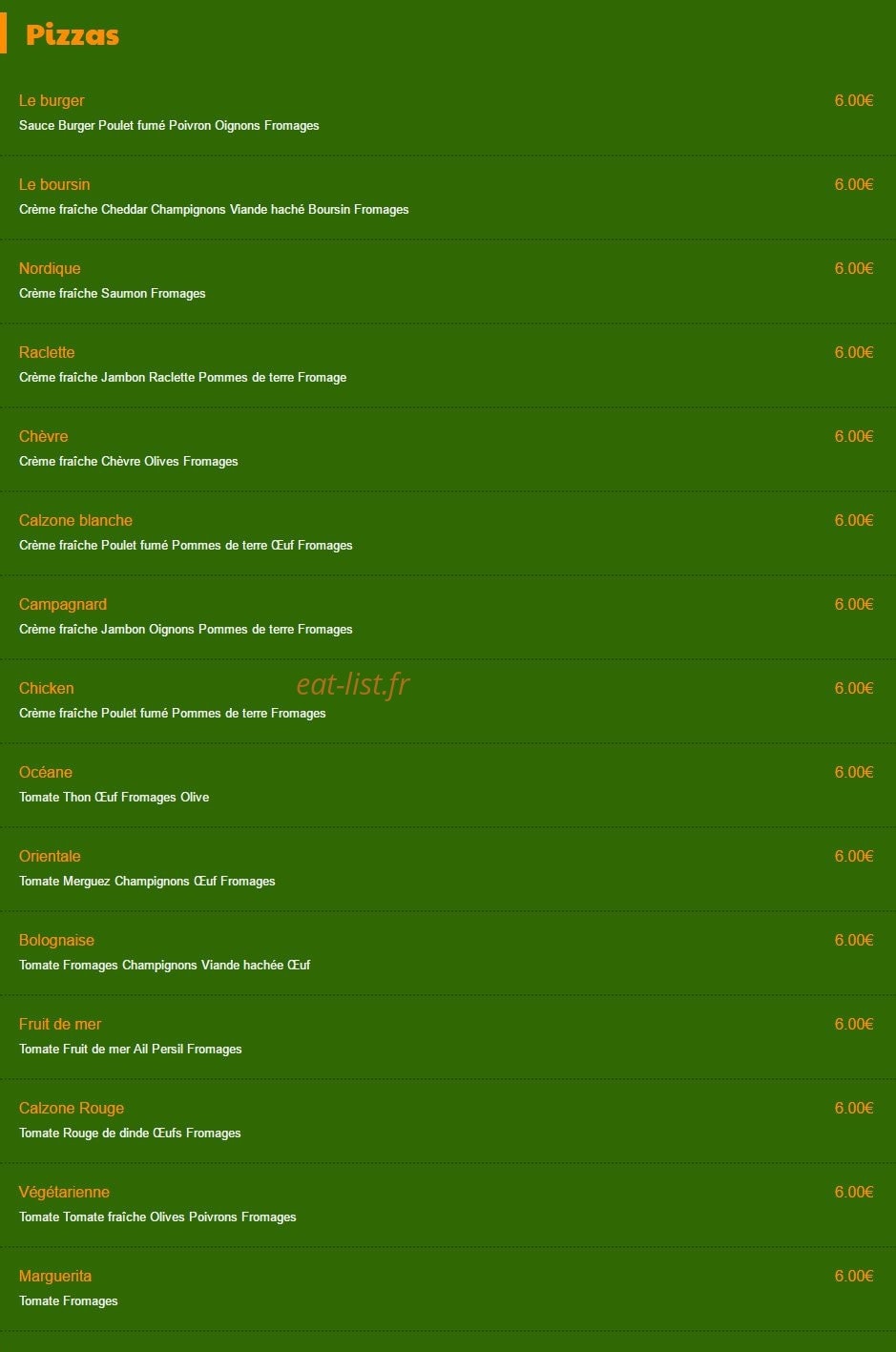 Le coin gourmand — carte page 3