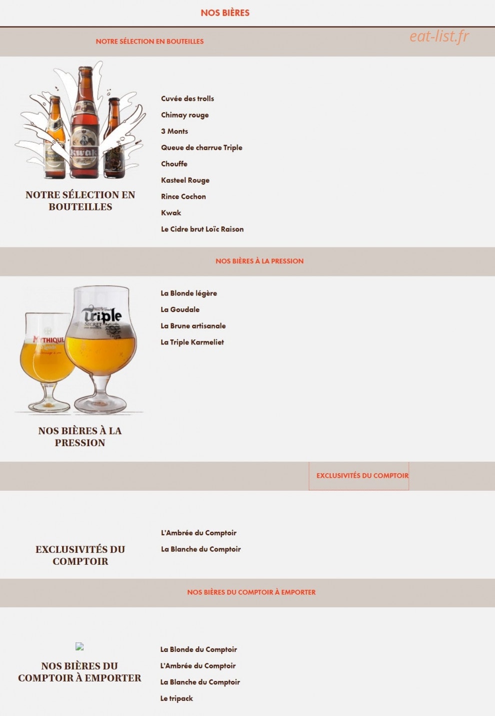 Le Comptoir du Malt — carte page 20