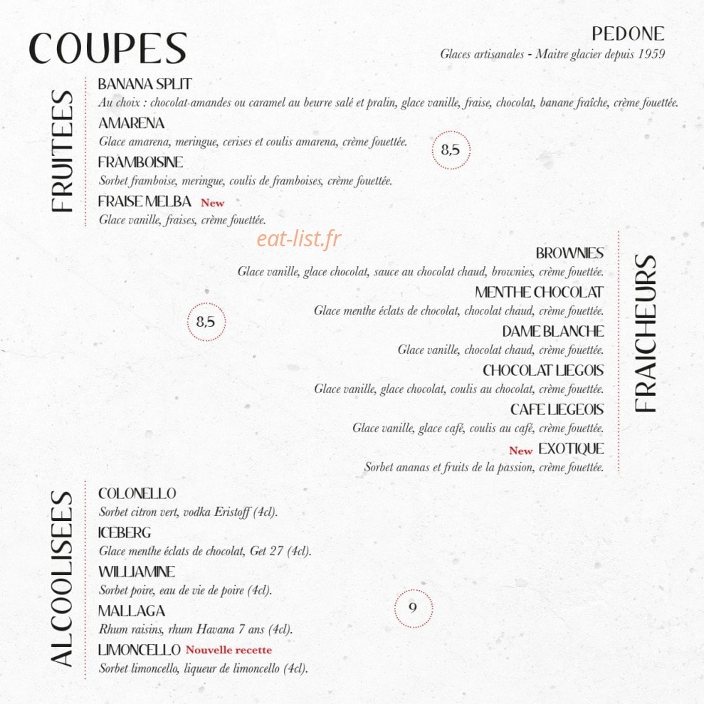 Le Comptoir Italien — carte page 9