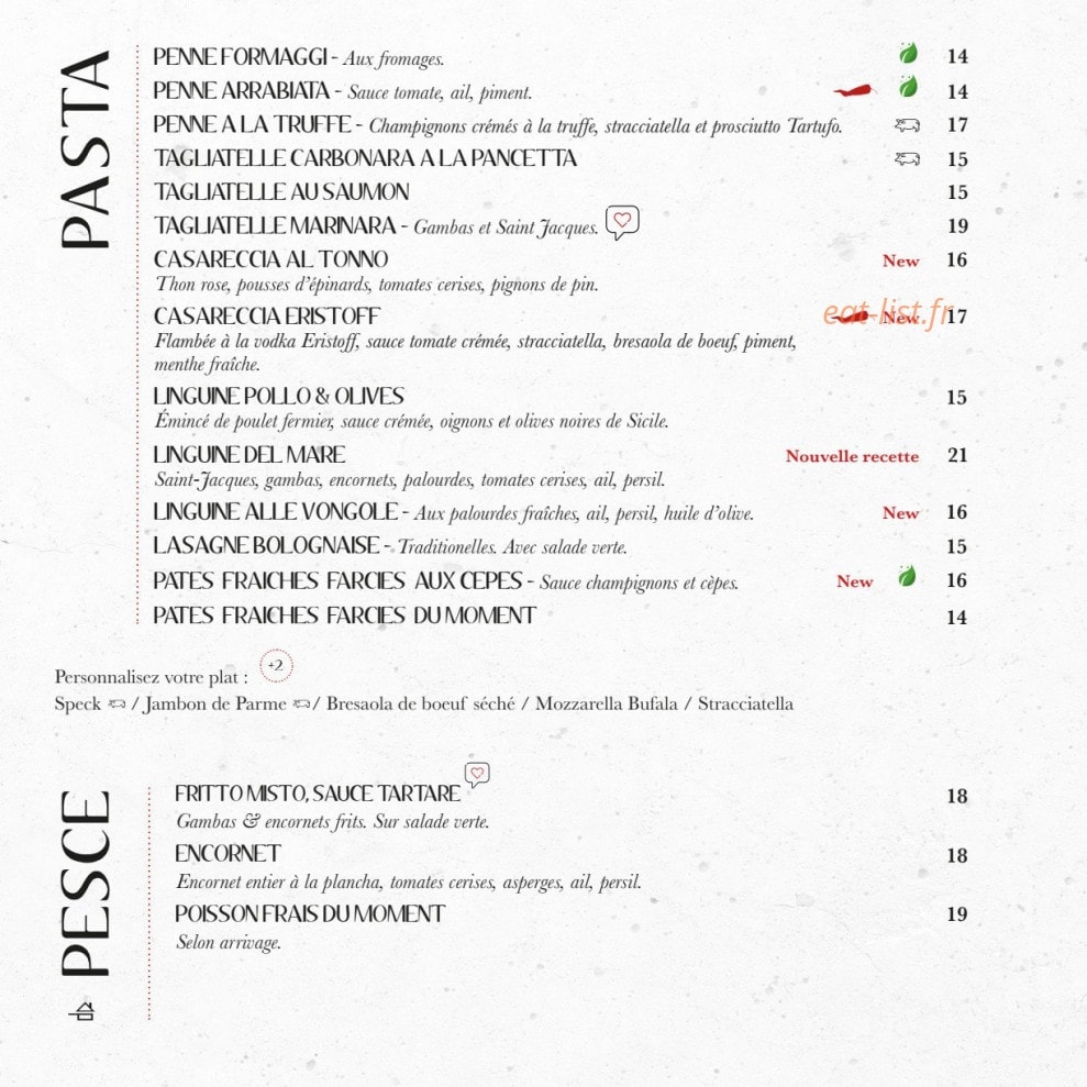 Le Comptoir Italien — carte page 5